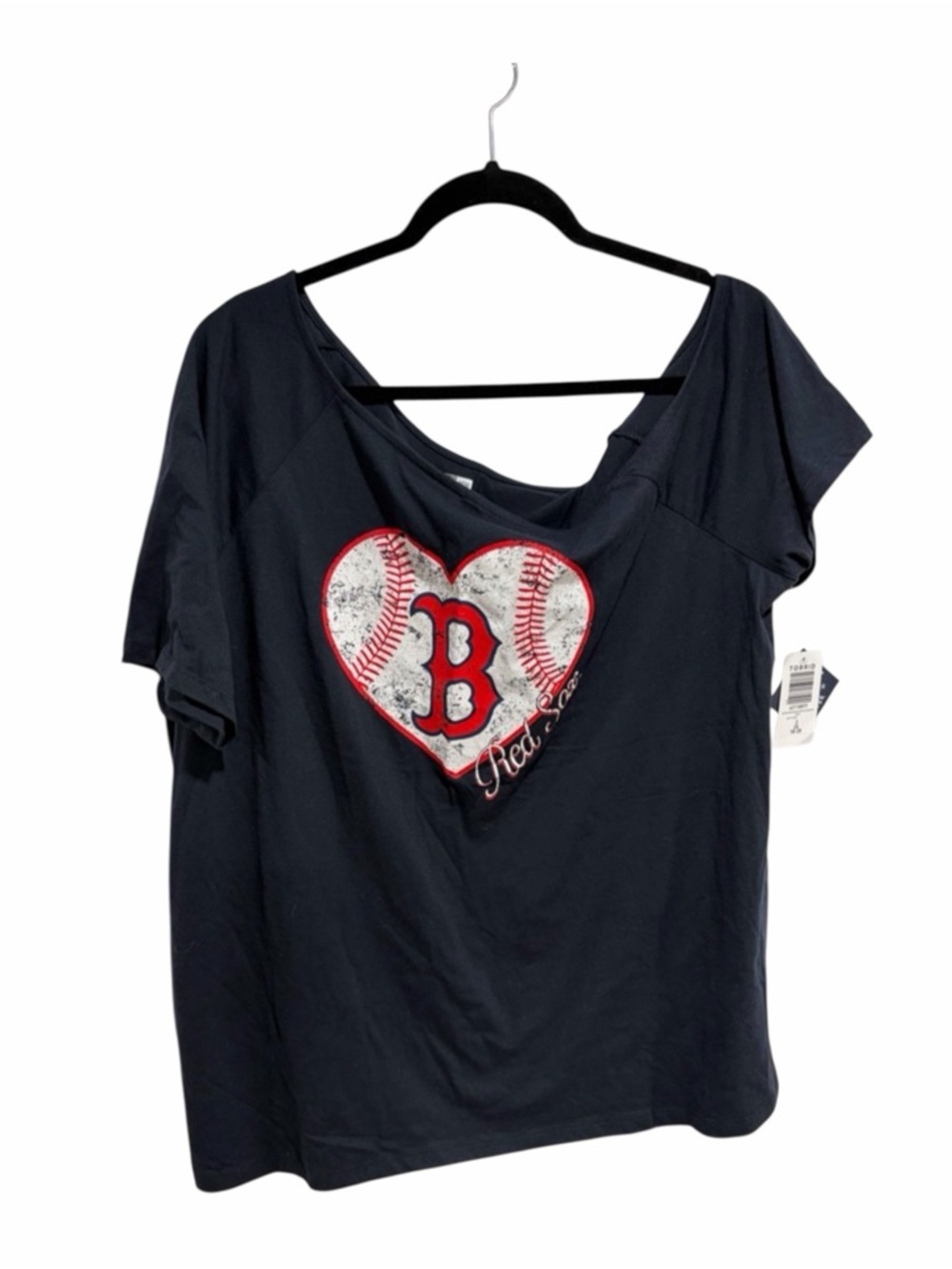 Torrid MLB Boston Red Socks Navy Blue Off-Shoulder T-Shirt Tee